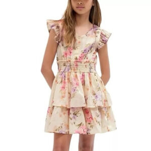 Gap × LoveShackFancy Girls Floral Flutter Sleeve Mini Dress Ruffle tier toddler